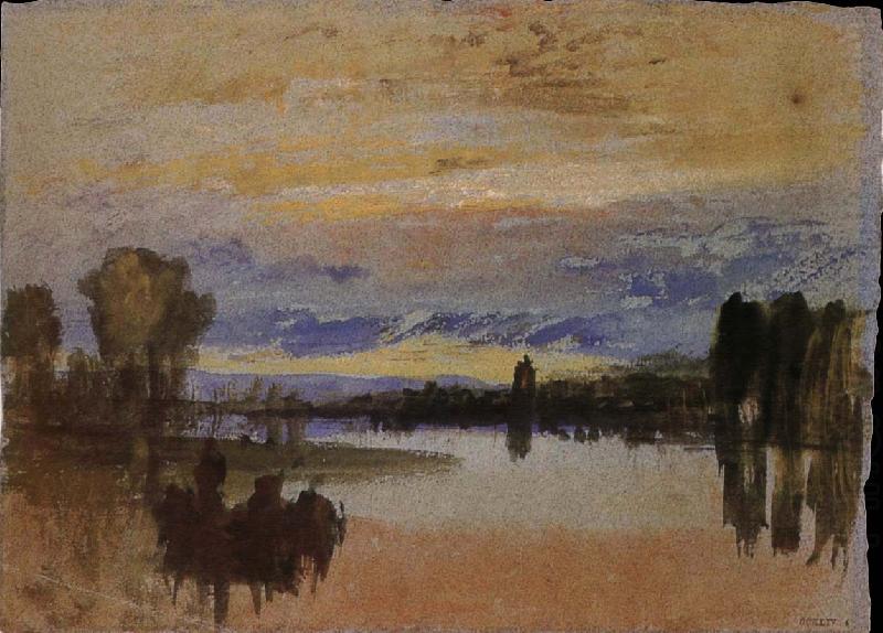 Joseph Mallord William Turner Sunset near the lake china oil painting image